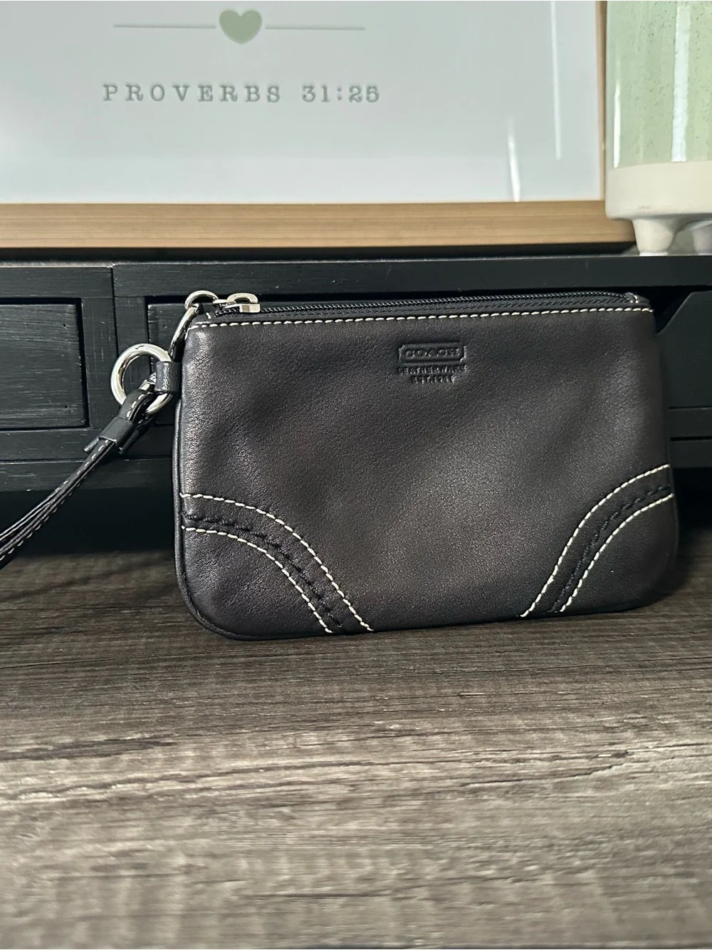 Coach compact leather
